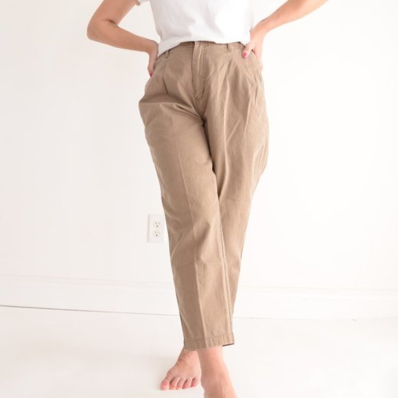 Vintage Northern Reflections Brown Paper Bag Waist Pants Size 7/8 - Picture 1 of 10